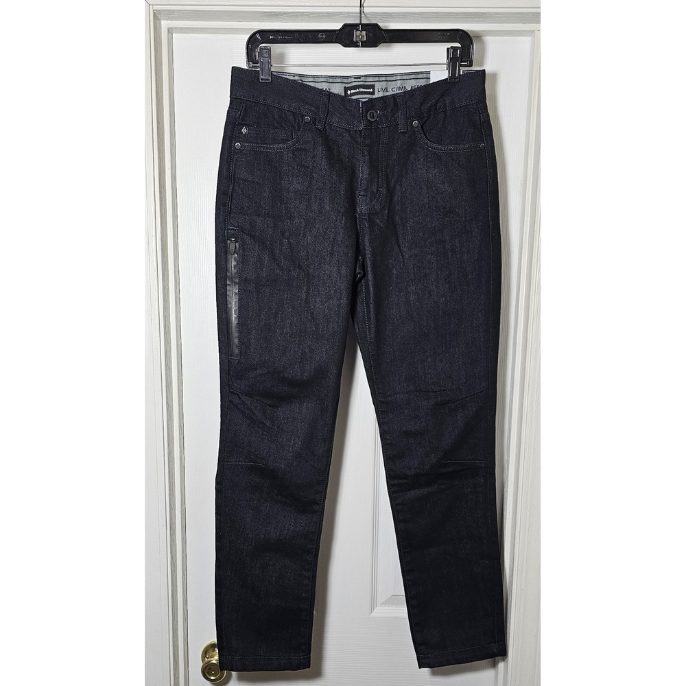 Black Diamond Mission Wool Denim Climbing‎ Pants Womens Size 6 Black Jeans
